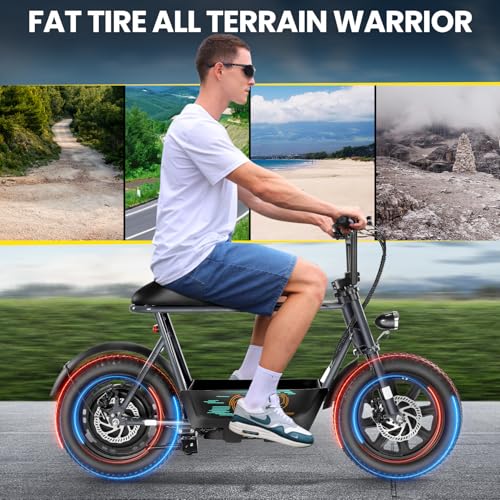Electric Scooter with Seat, Fat Tire, Storage Basket Z886