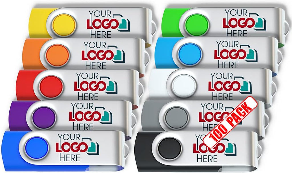 Custom Swivel USB Flash Drive 128MB 100 Pack L594931