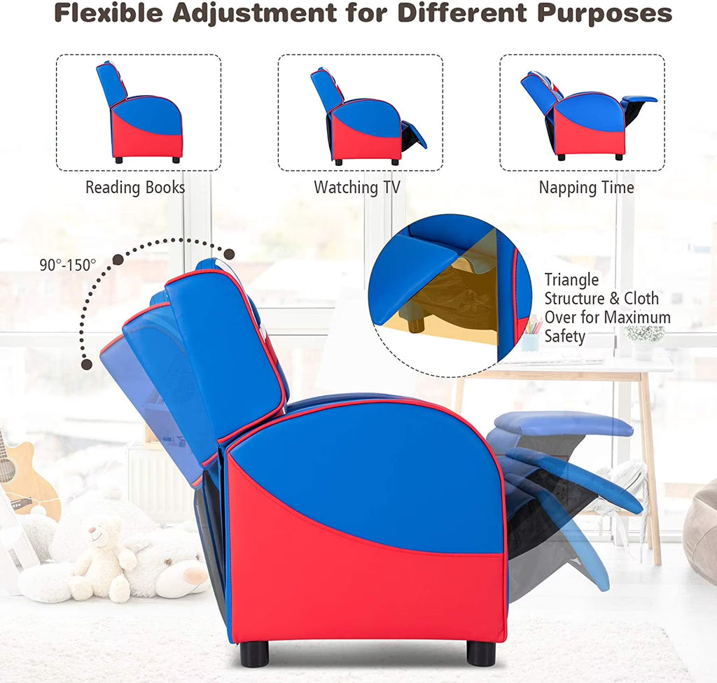 Kids Recliner Gaming Chair with Side Pocket A995881
