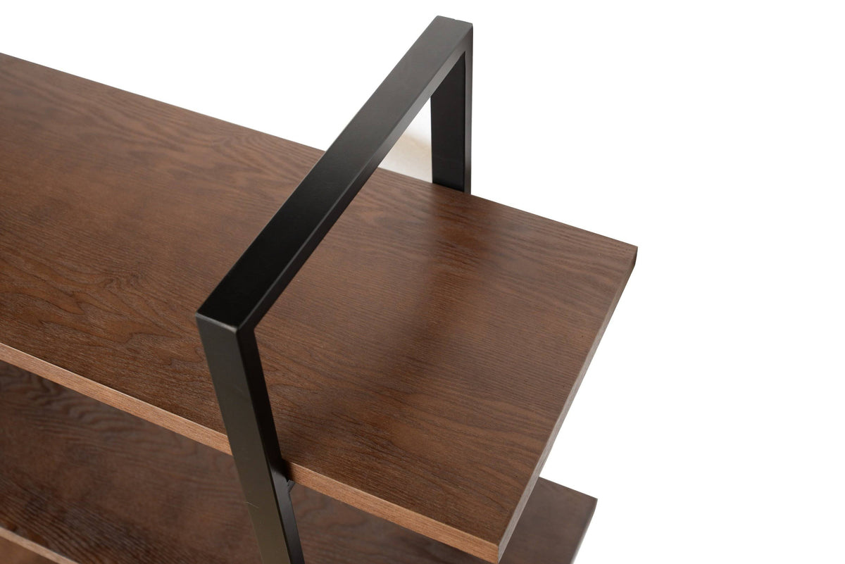 Walnut Brown 3 Shelf Etagere Bookcase R4206
