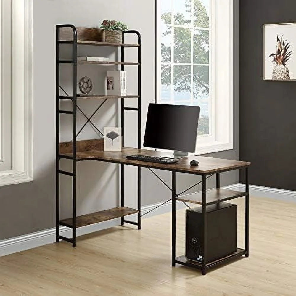 Computer Desk with Bookshelf Y914