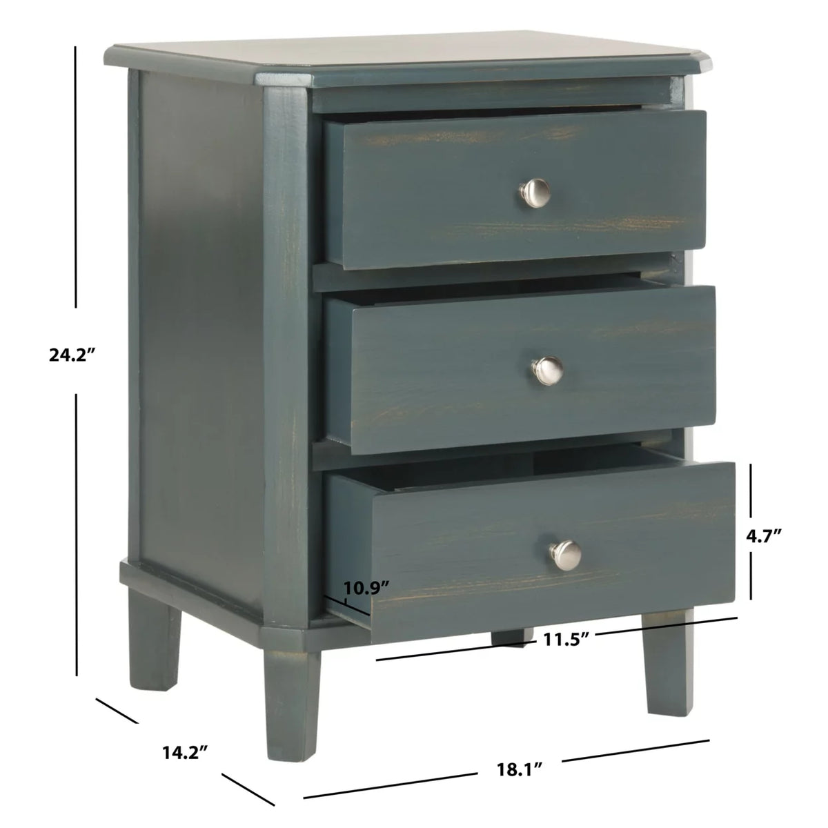 End Table With Storage Drawers Dark Teal E97003