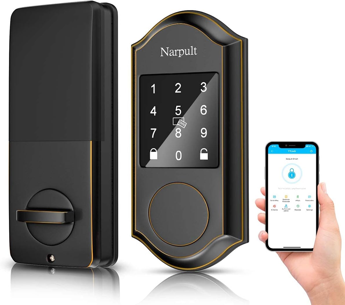 Bronze Smart Lock Electronic Deadbolt with Wi-Fi and Bluetooth F928