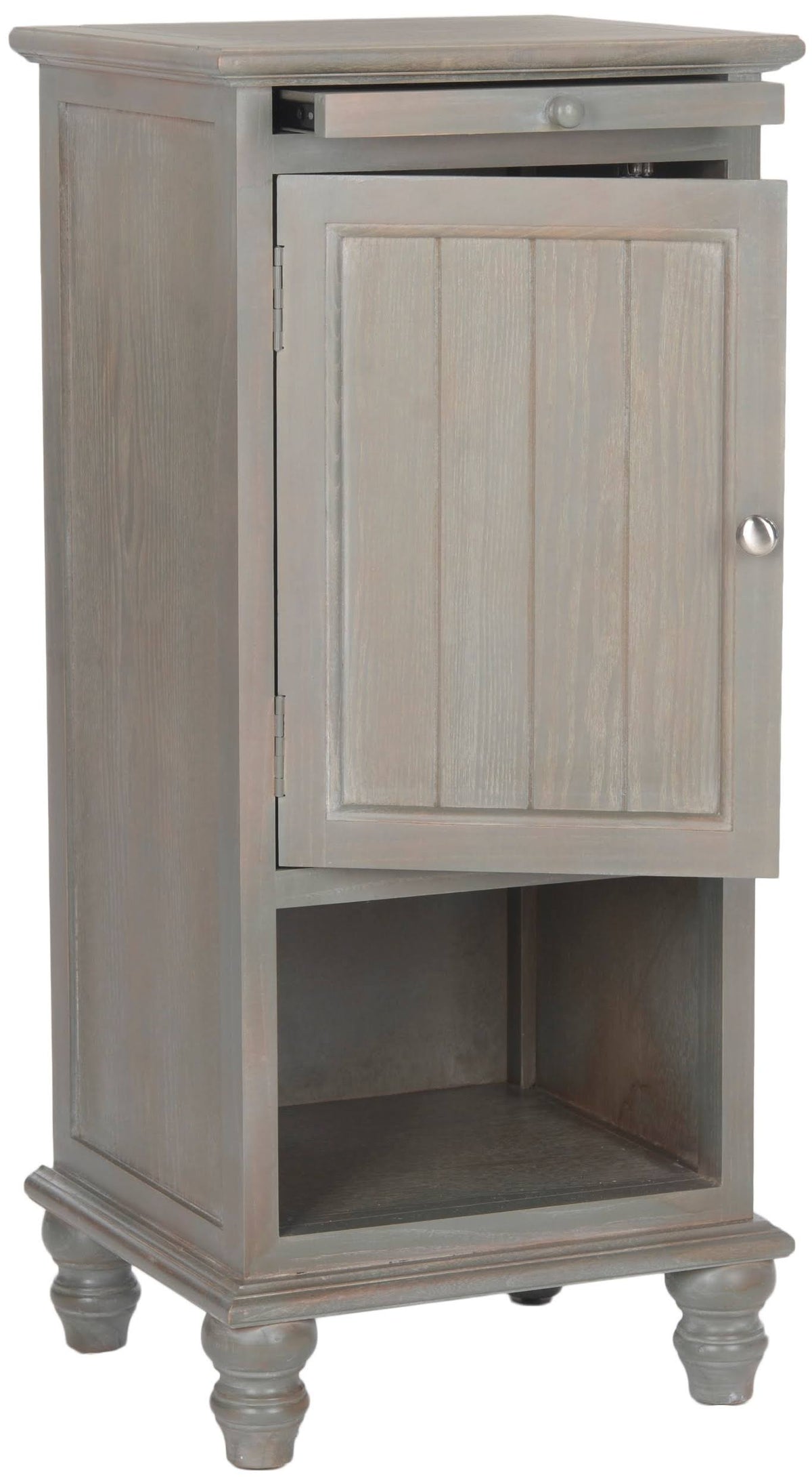 Gray Wooden Storage Cabinet with Pull Out Tray L74541