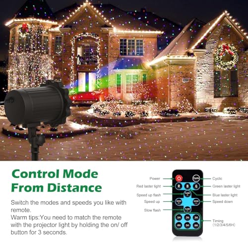Laser Christmas Lights, 3 Color Laser Light Projector, Water Proof W93725