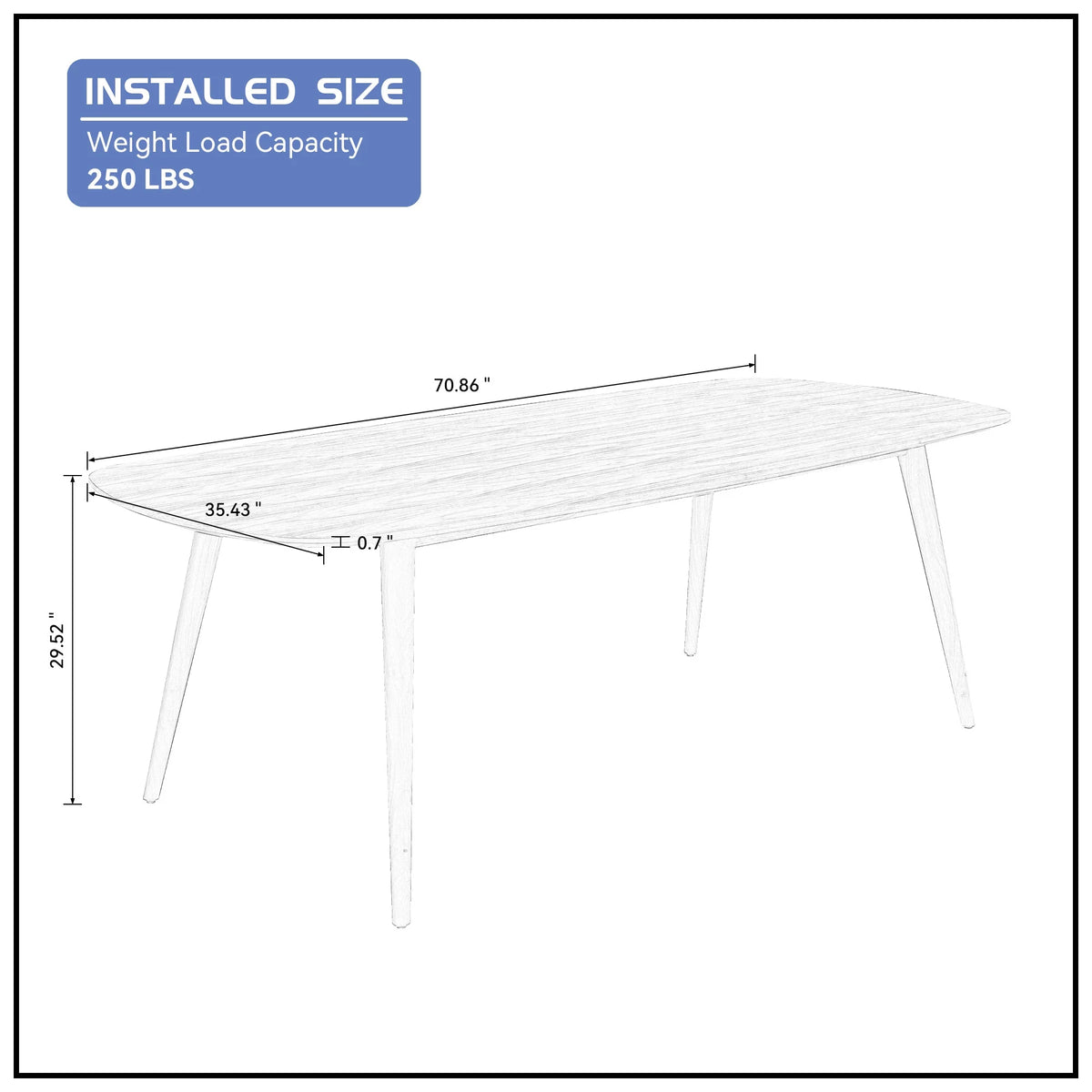 Large Walnut Wood Dining Table with Solid Wood Legs Q1105