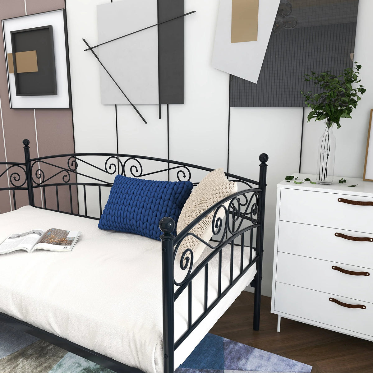 Black Twin Size Metal Daybed Frame M75170