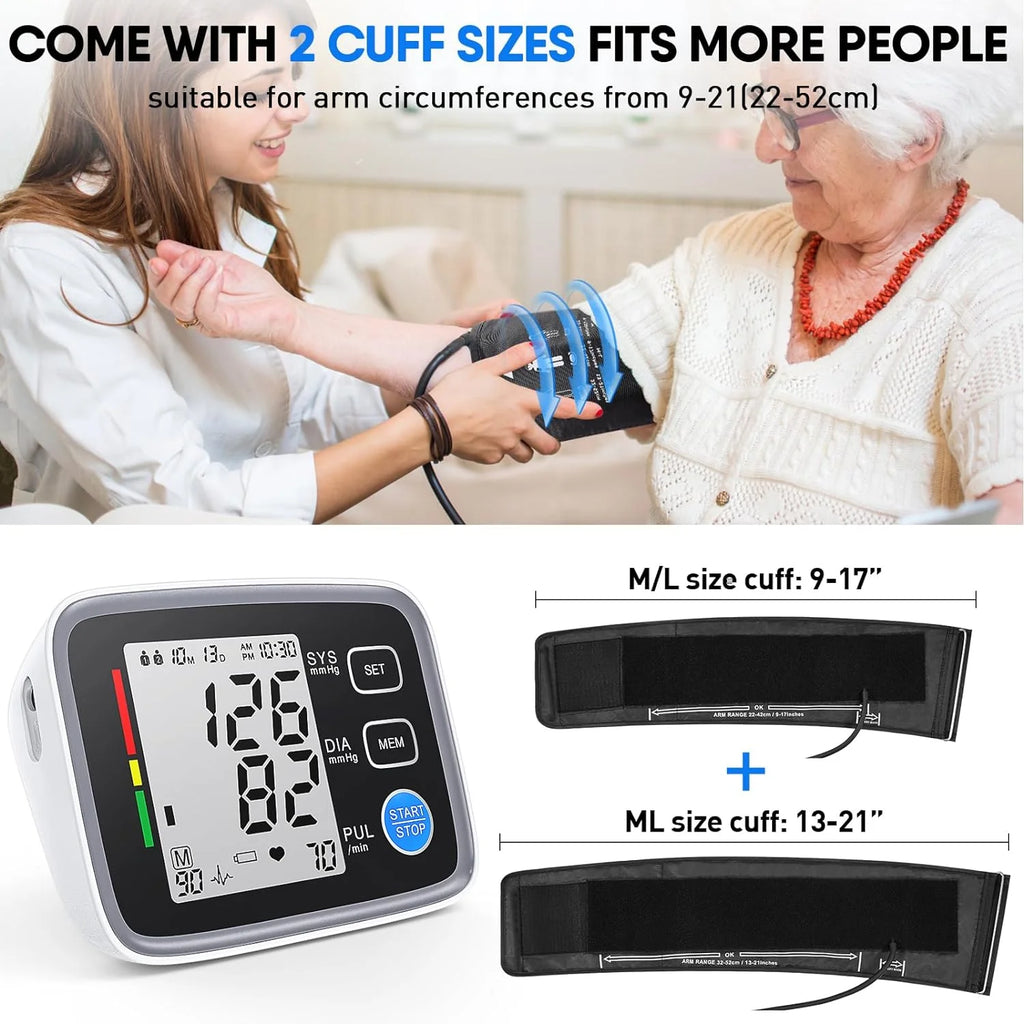 Blood Pressure Monitor 2 Cuff Sizes Upper Arm Automatic Digital L932