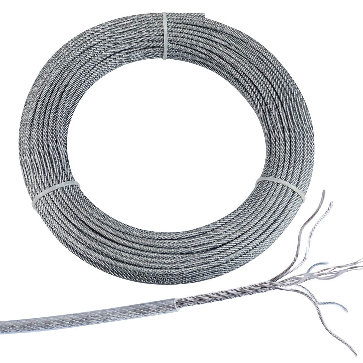 330ft 1/8'' Thru 3/16'' Crystal Vinyl Coated Wire Rope C3114