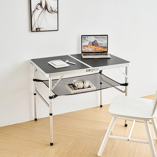 Folding Camp Table Adjustable Height Aluminum V306140