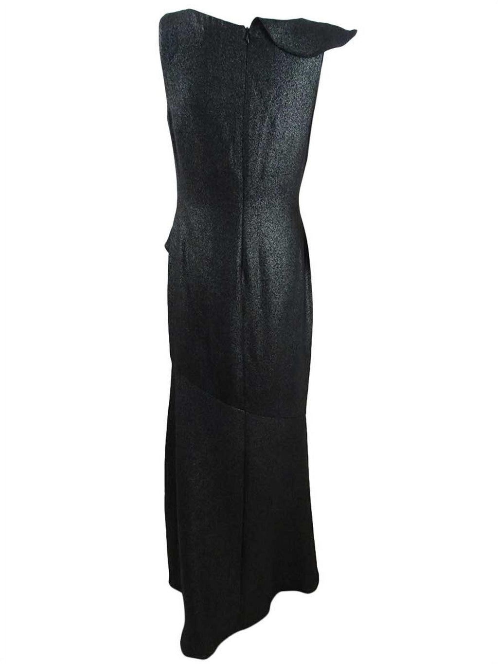 Metallic Ruffle-Trim Gown H69029