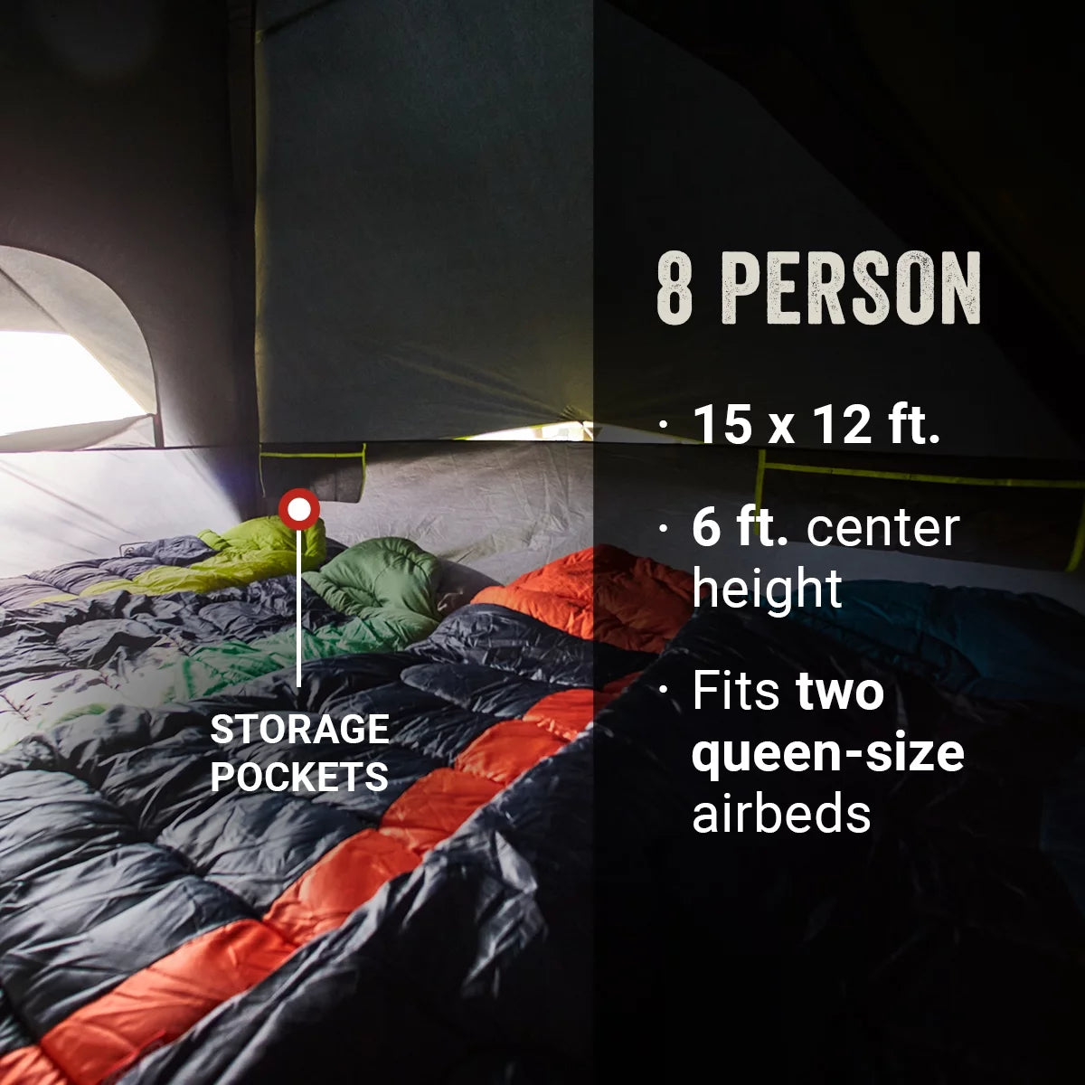 8-Person Dark Room Dome Tent W374
