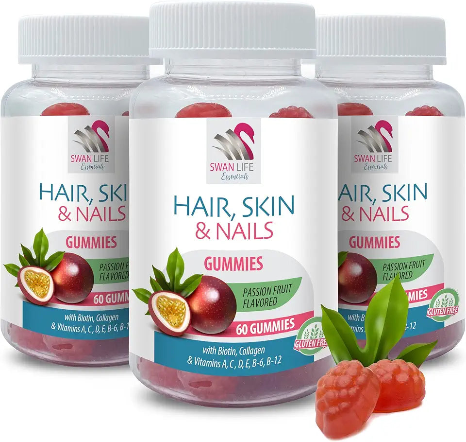 Hair, Skin & Nails Gummies with Vitamins A, B, C, D, E, Collagen, 180 Gummies M527497