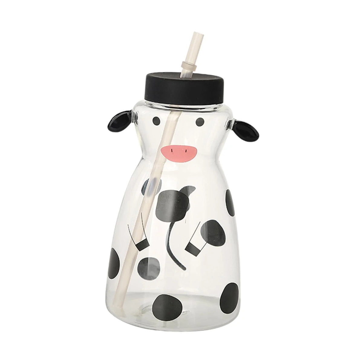 625ml High Borosilicate Glass Tumbler Cup with Lid Straw J61373