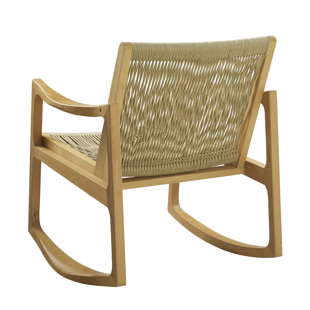 Natural Woven Rope Beechwood Rocking Chair N25235