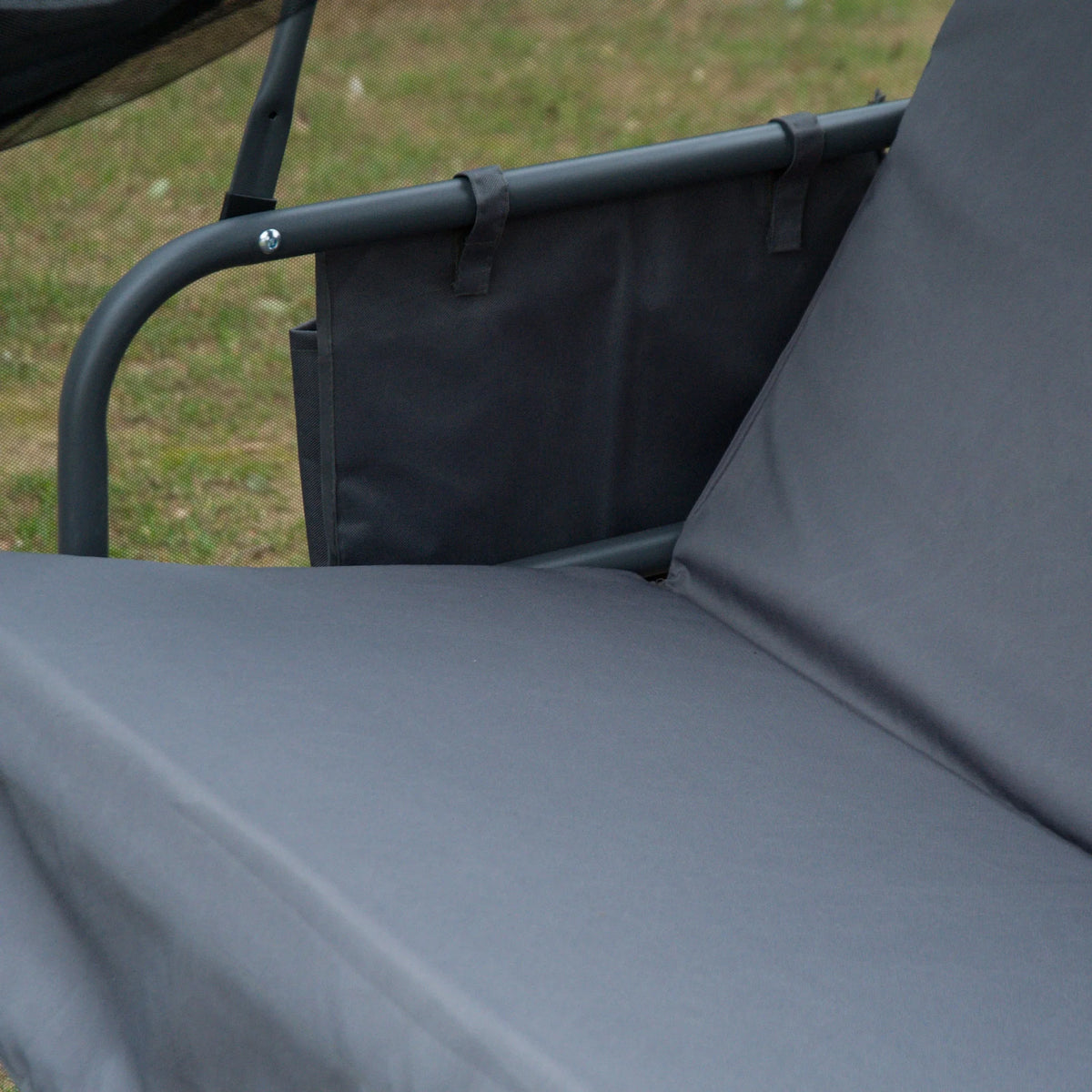 Gray 3-Seat Outdoor Swing Chair Bed C831