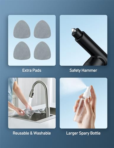 Windshield Cleaner with 4 Reusable Microfiber Pads and Extendable Handle L262