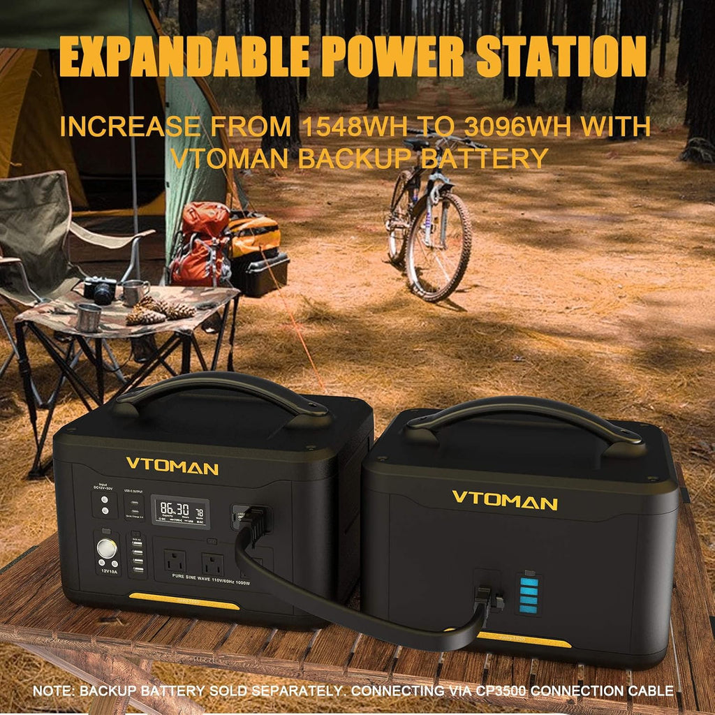 Portable Power Station with Jump Starter, 1500W/1548Wh LiFePO4 Battery M7997
