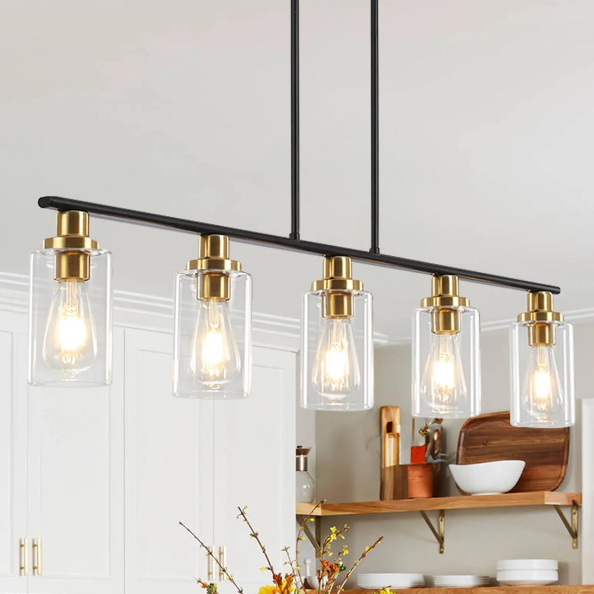 5 Lights Clear Glass Shade Island Light S99493