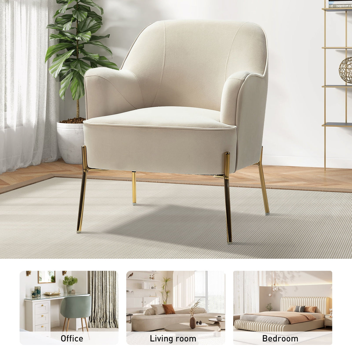 Pink Velvet Upholstered Accent Chair B823835