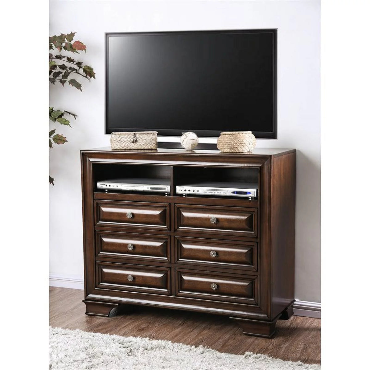 6 Drawer Wood TV Stand K35702