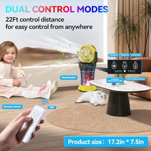 Portable Camping Misting Fan with Remote Control V198851