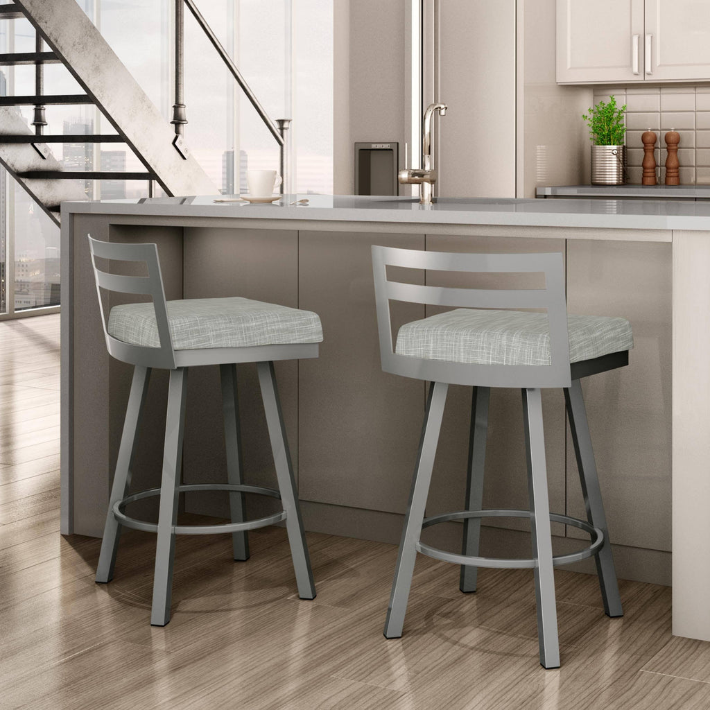 Black Faux Leather Swivel Counter Stool Z611976