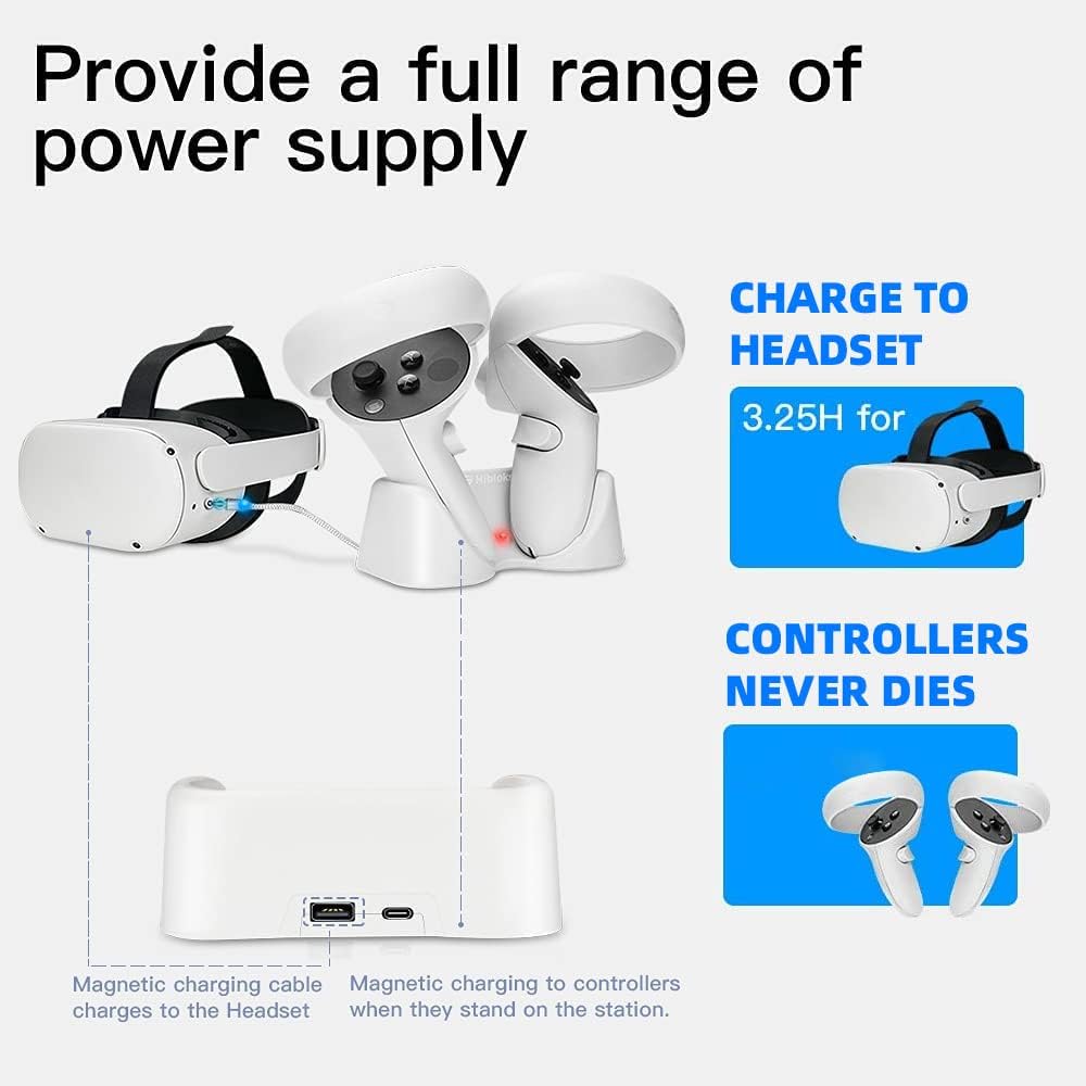 Magnetic Charging Station Set for Oculus Quest 2 Controllers, Pack of 2 Z6246