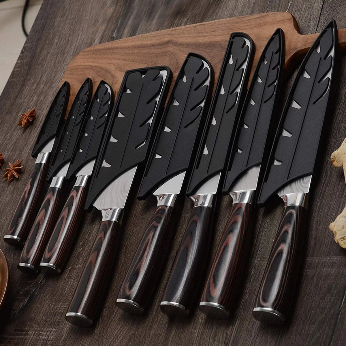 10 Pc Damascus Stainless Steel Knife Set S145