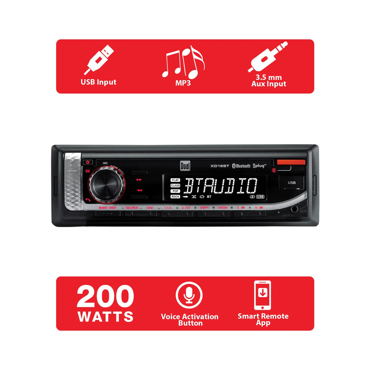 Single DIN Car Stereo Head Unit with Bluetooth C41915