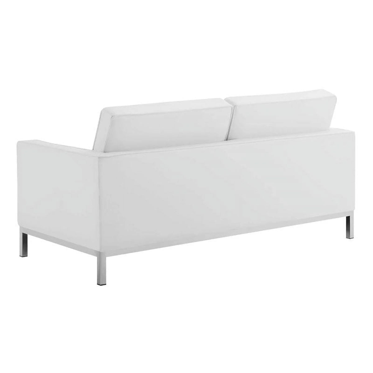 White Faux Leather Tufted Loveseat Y819270