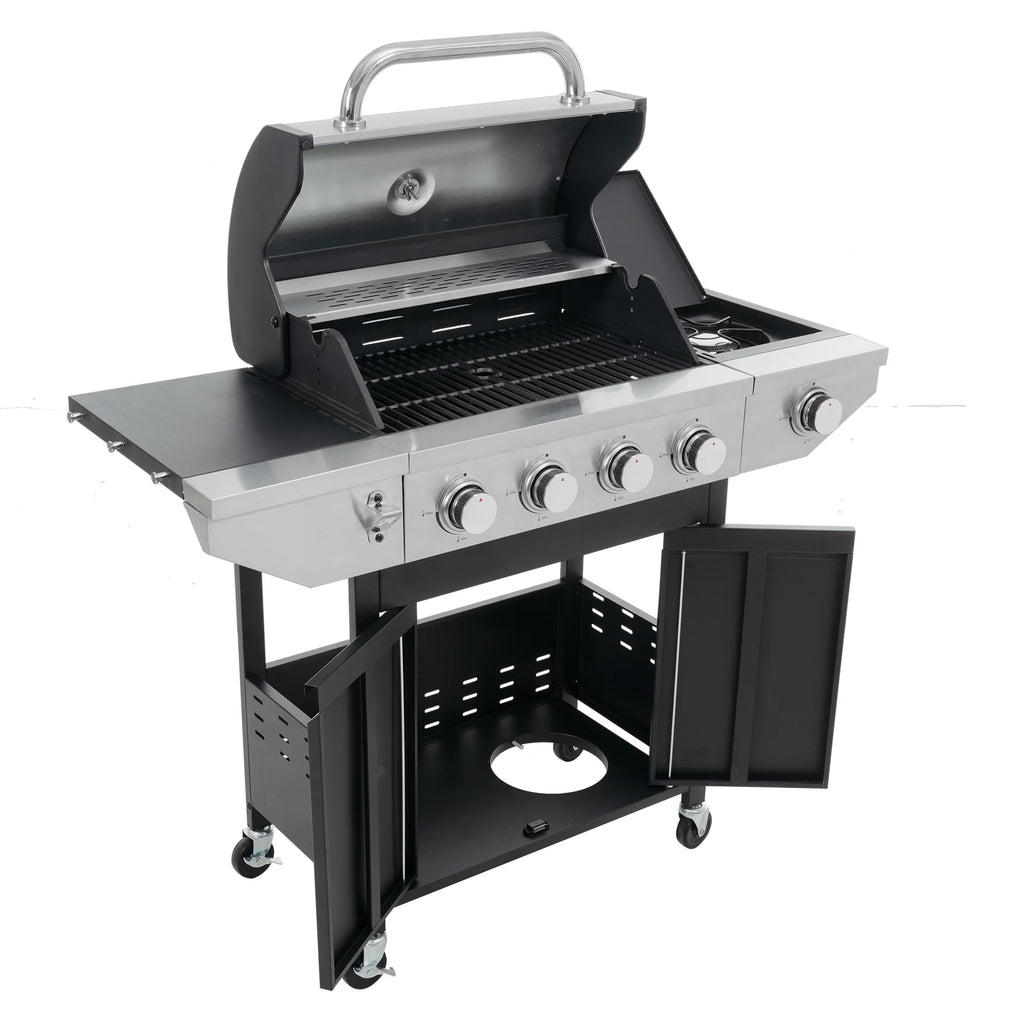 4 Burner Propane Gas Grill Stainless Steel with Side Burner S805