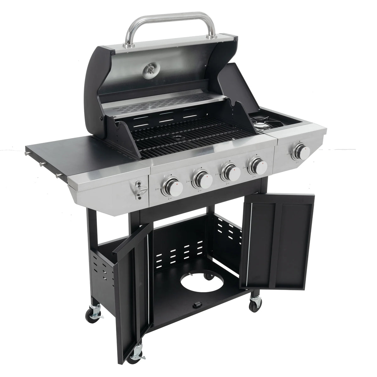 4 Burner Propane Gas Grill Stainless Steel with Side Burner S805