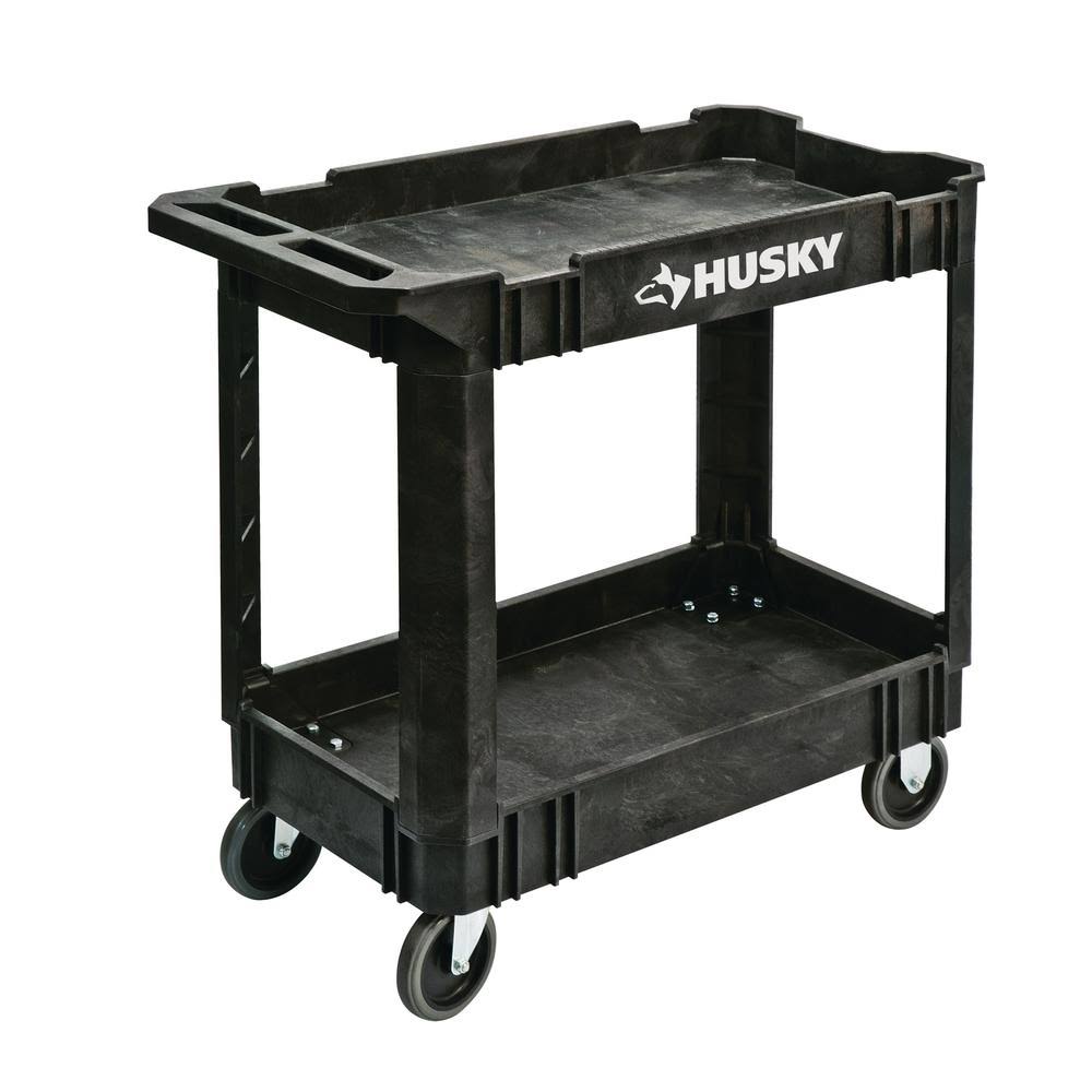 Black 2-Shelf Utility Cart E902