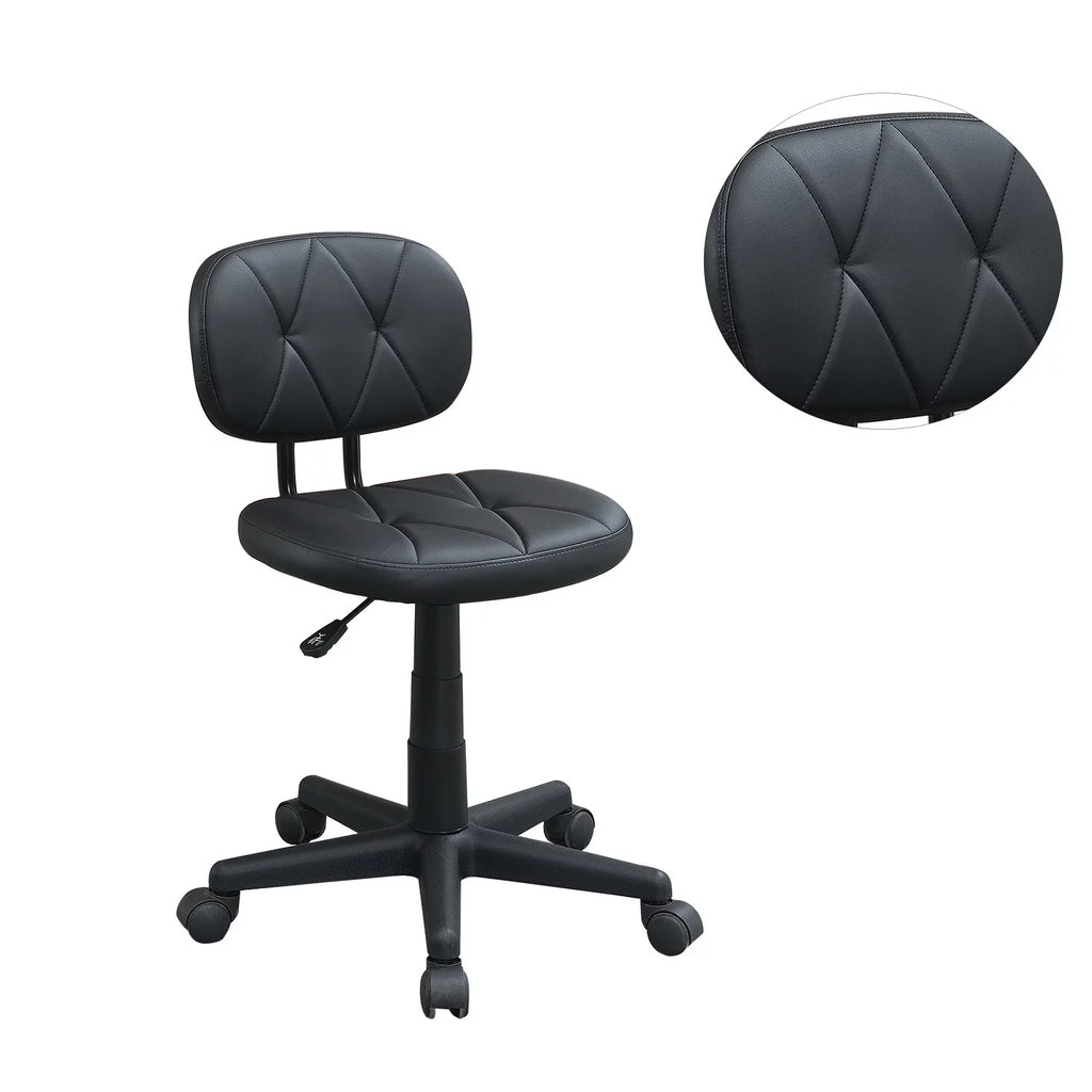 Black PU Leather Low-Back Office Chair S597