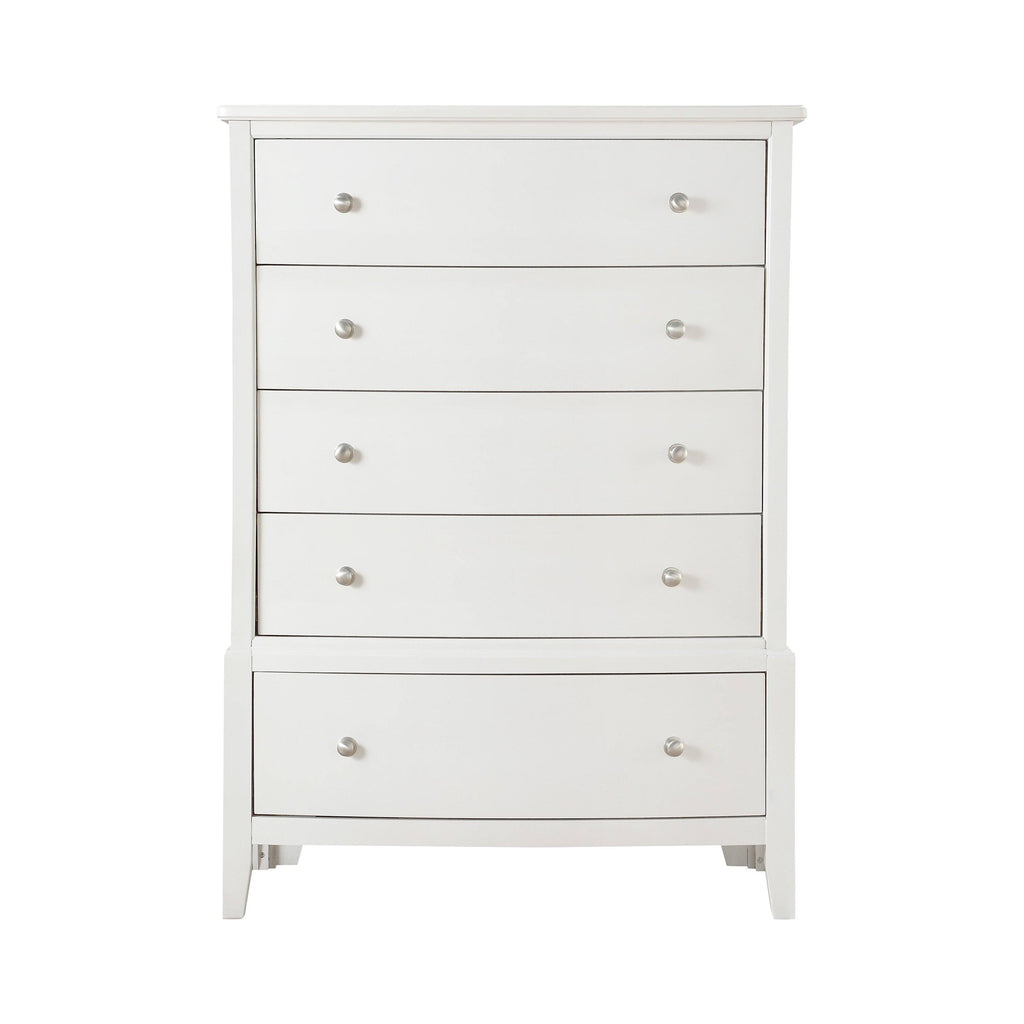 White Wooden Chest with 5 Drawers X29582