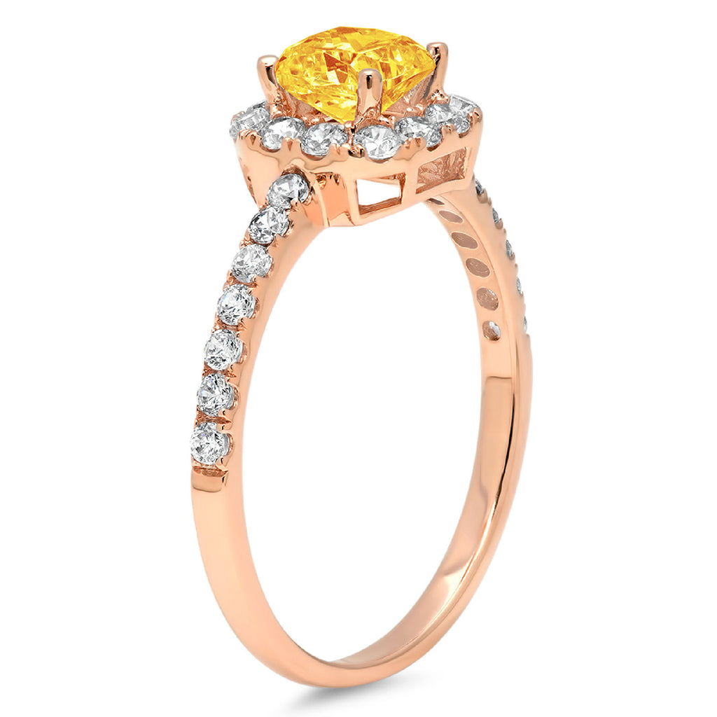 18k Rose Gold Citrine Halo Ring A152511