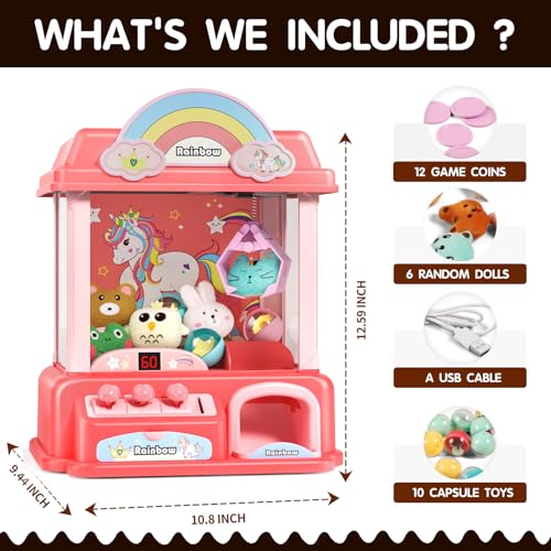 Claw Machine with Music Pink Mini Vending Machine Q4511