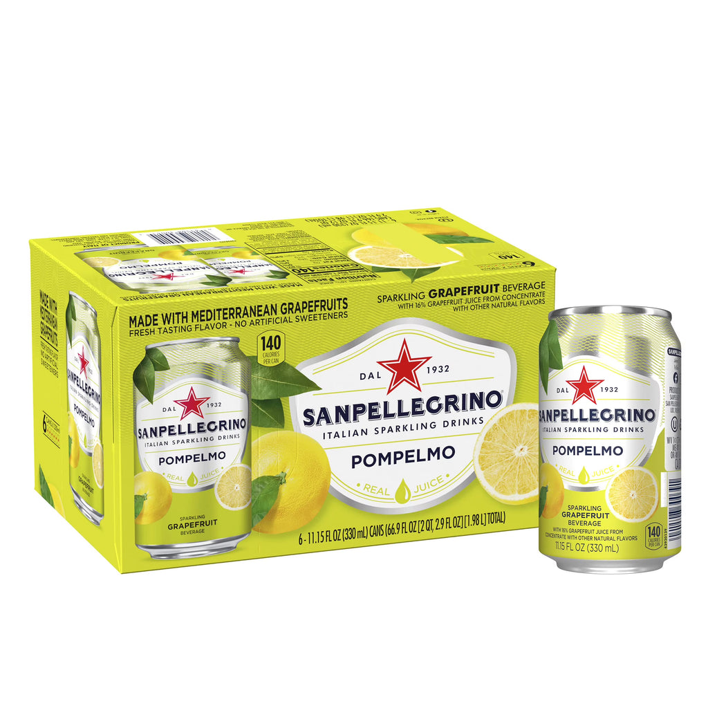 Italian Sparkling Drink, Grapefruit, 11.15 Fl Oz (Pack Of 6) L88298
