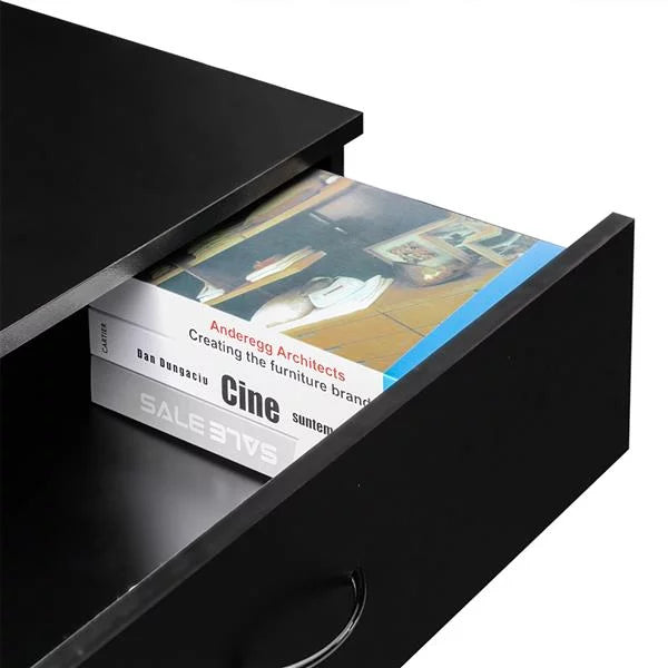 Black 4 Drawer Bedside Table O529459