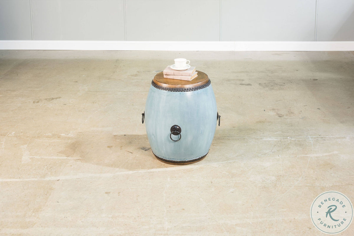 Blue Drum End Table W851333