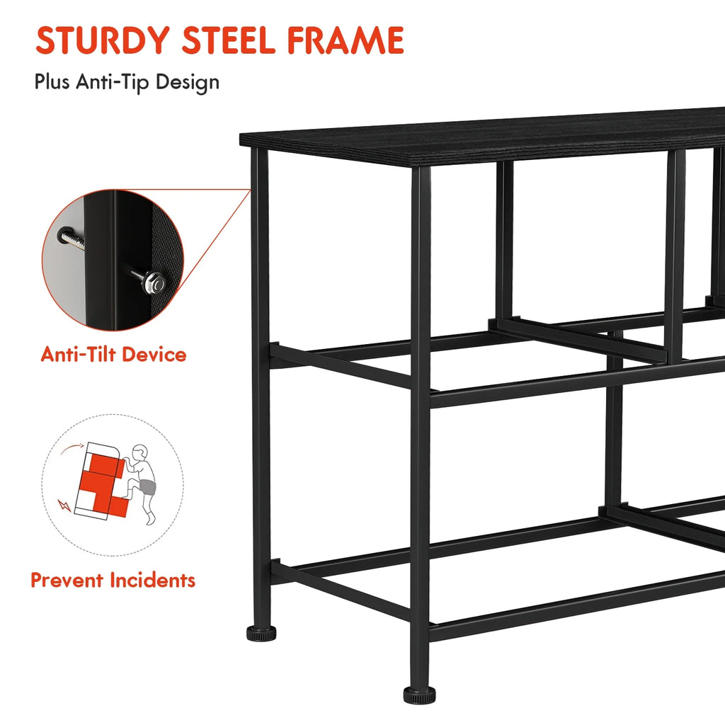 Black 5 Drawer Fabric Dresser M77032