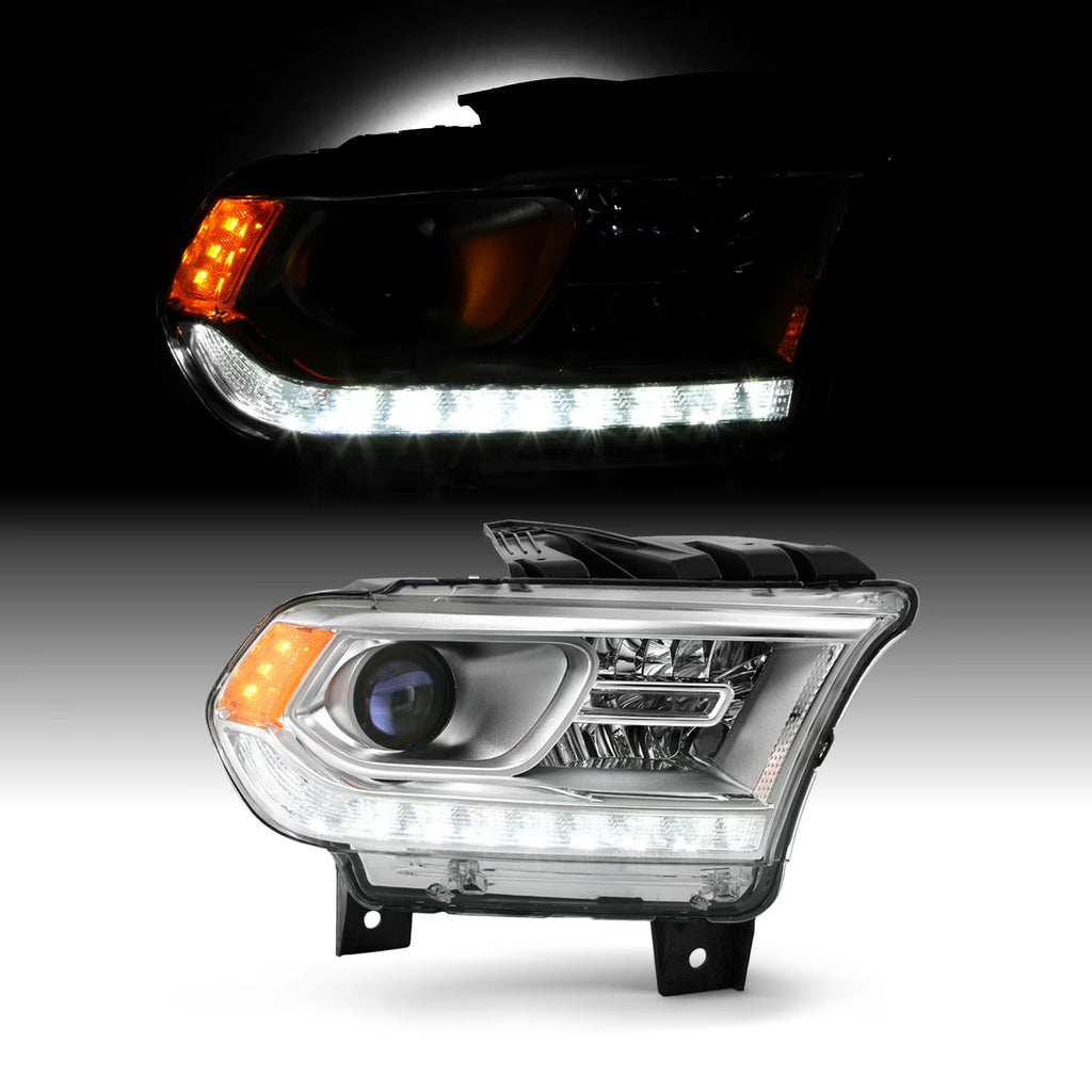 Chrome Bezel Projector Headlight with LED DRL O781310