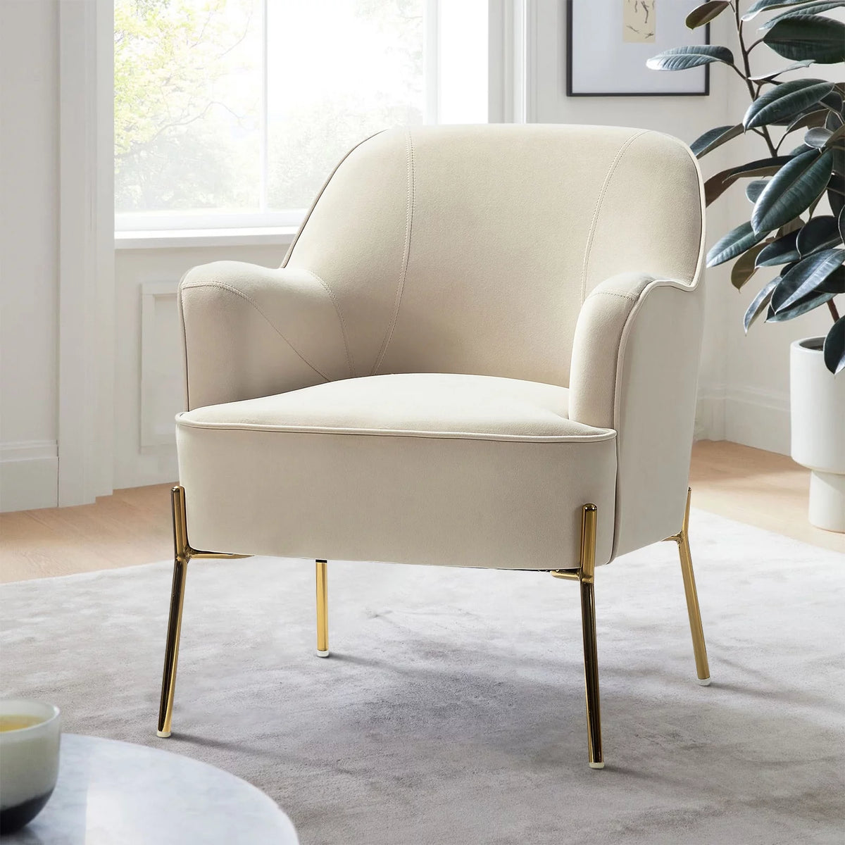 Pink Velvet Upholstered Accent Chair B823835