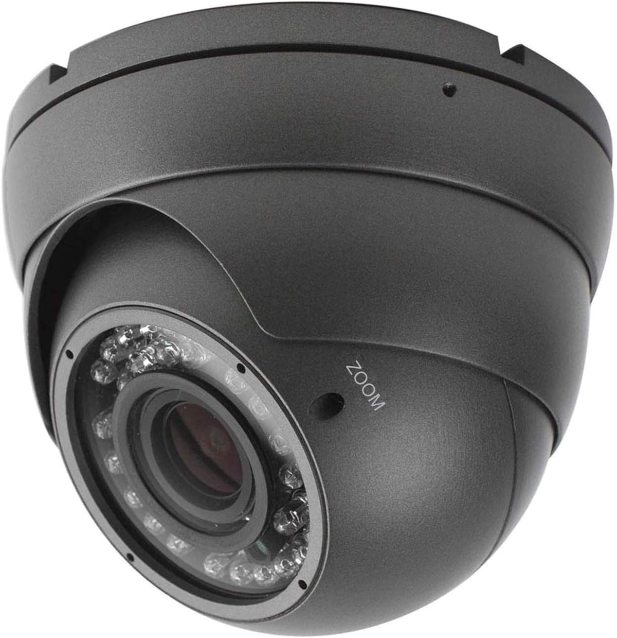 Analog CCTV Dome Camera, 2.8mm-12mm Varifocal Lens, Weatherproof Metal Housing W85414