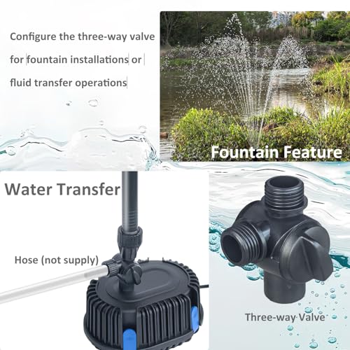 400GPH Submersible Pond Filter with Pump Fountain Kit Q909494