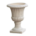 Antique White Concrete Urn Planter L393