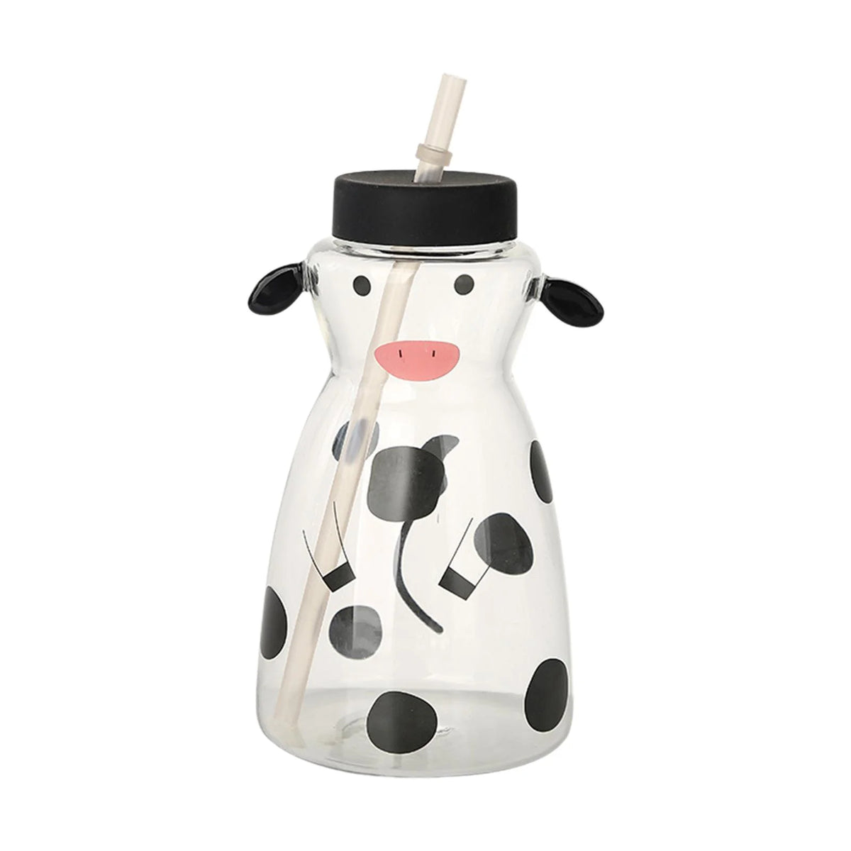 625ml High Borosilicate Glass Tumbler Cup with Lid Straw J61373