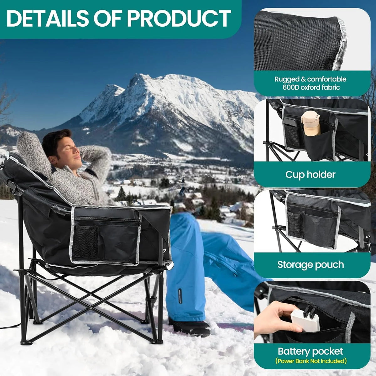 Oversized Heated Camping Chair X488639