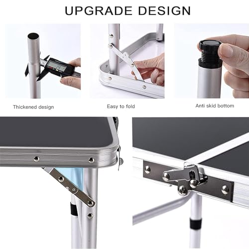 Folding Camp Table Adjustable Height Aluminum V306140
